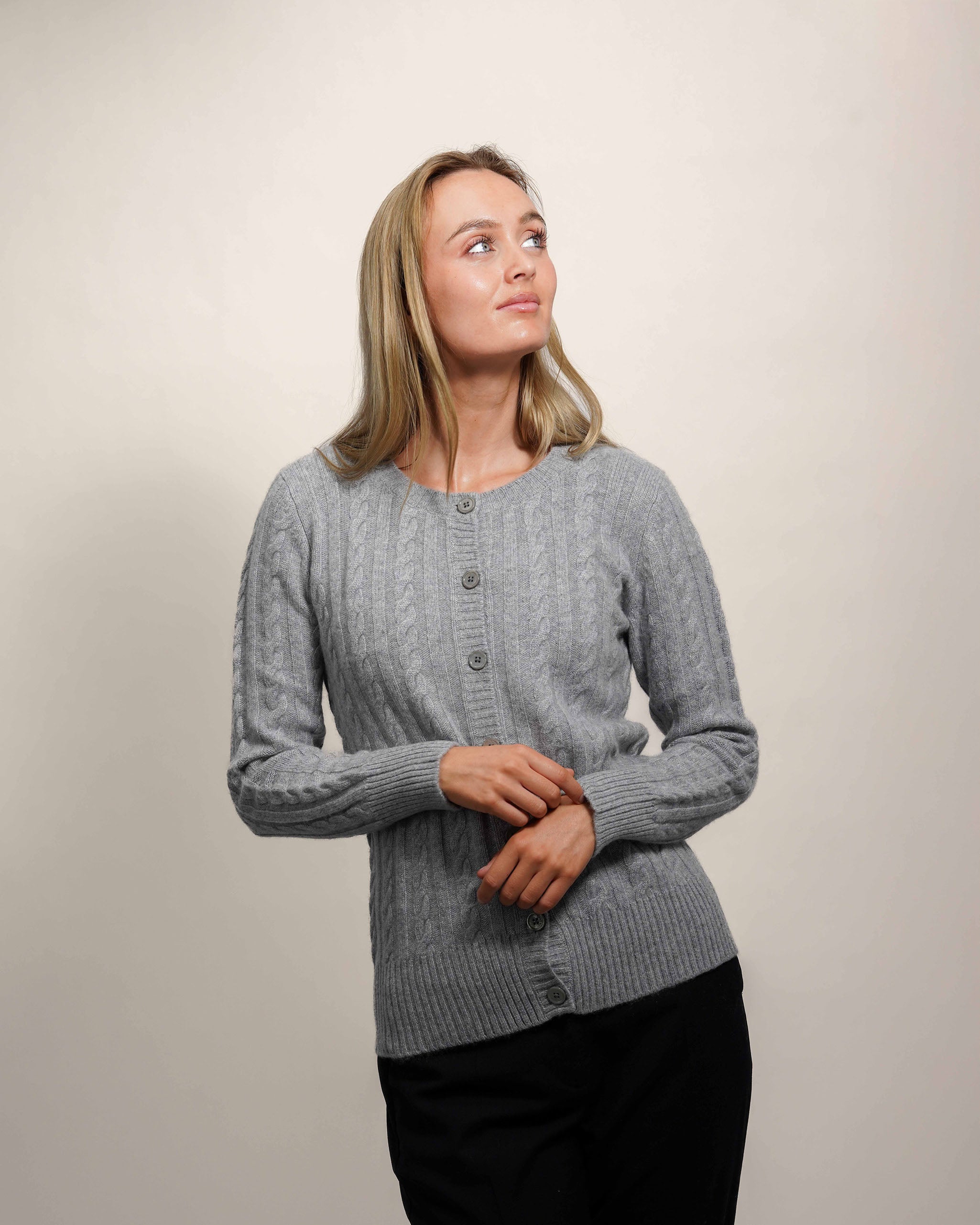 Women's Classic Cashmere Cable Cardigan