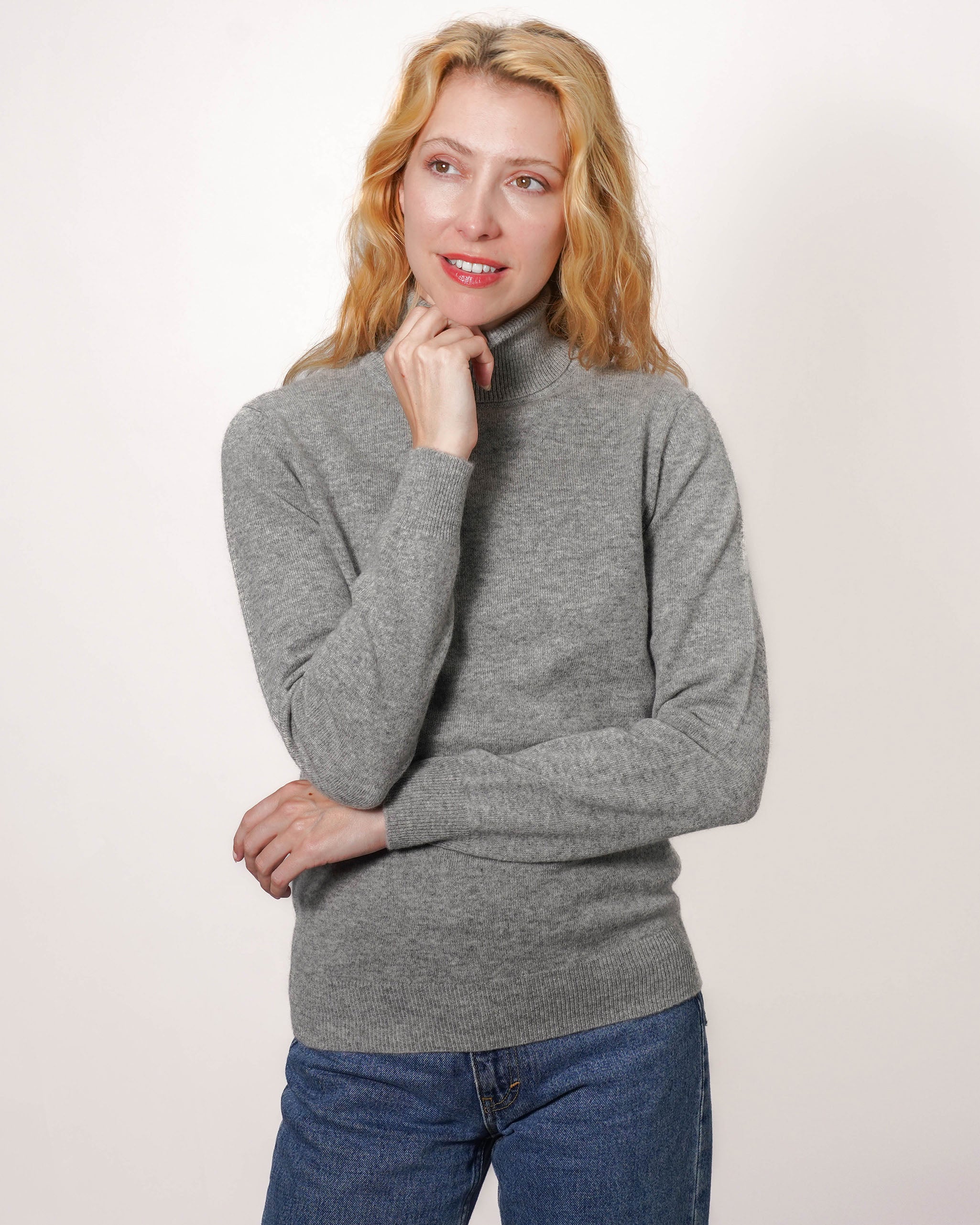 Women's Cashmere Polo Neck Jumper