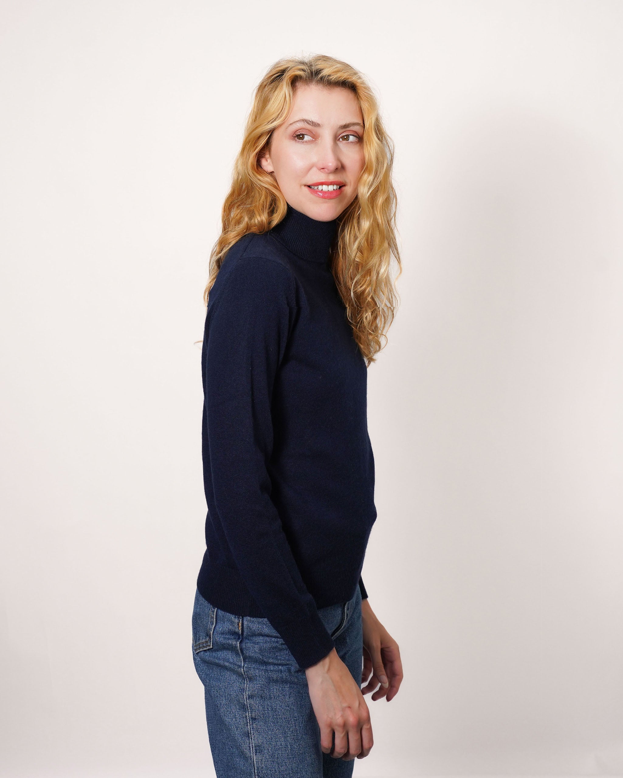 Women's Cashmere Polo Neck Jumper