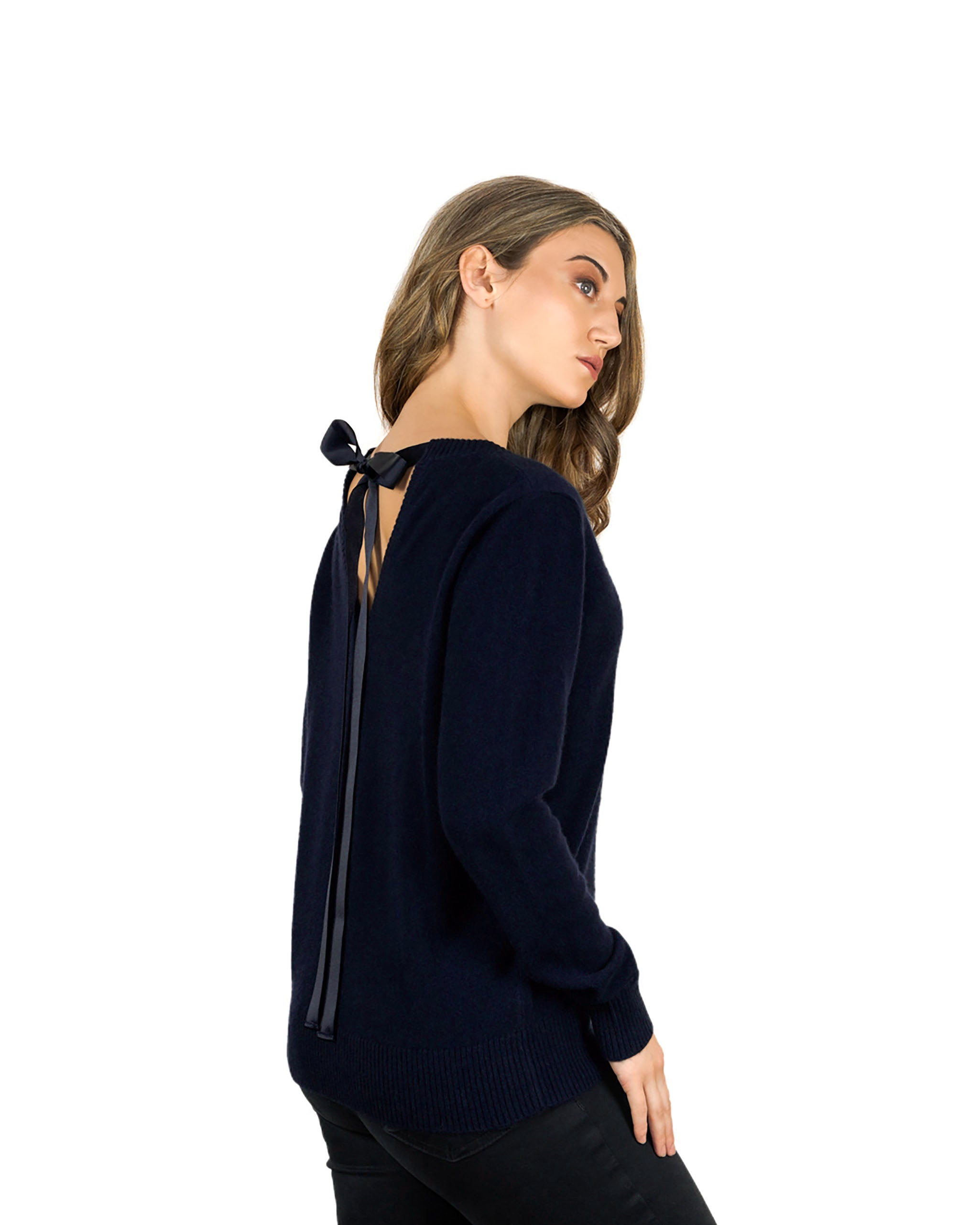 Women's Cashmere Ribbon-Neck Jumper