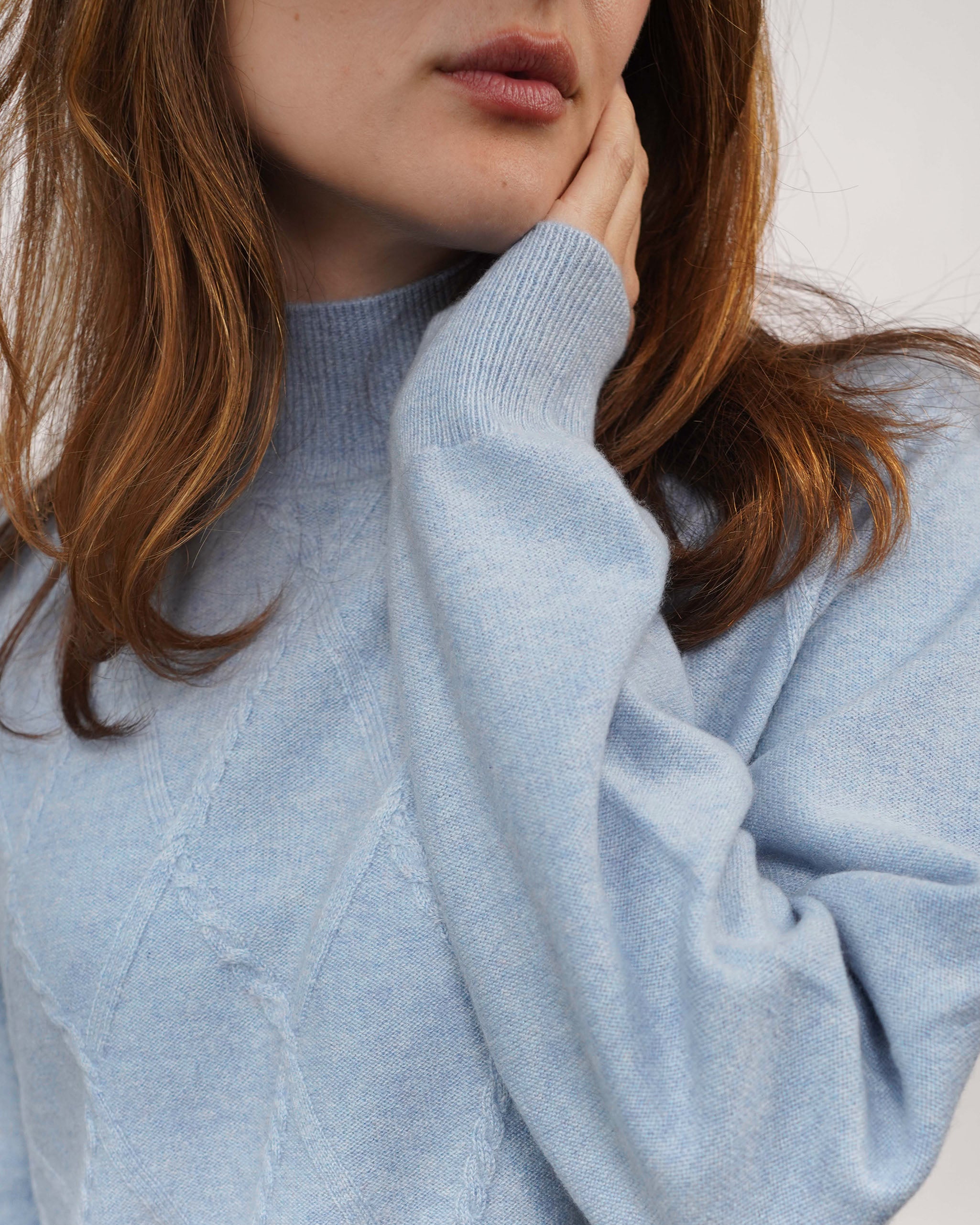 Women's Cashmere Argyle High Neck Jumper