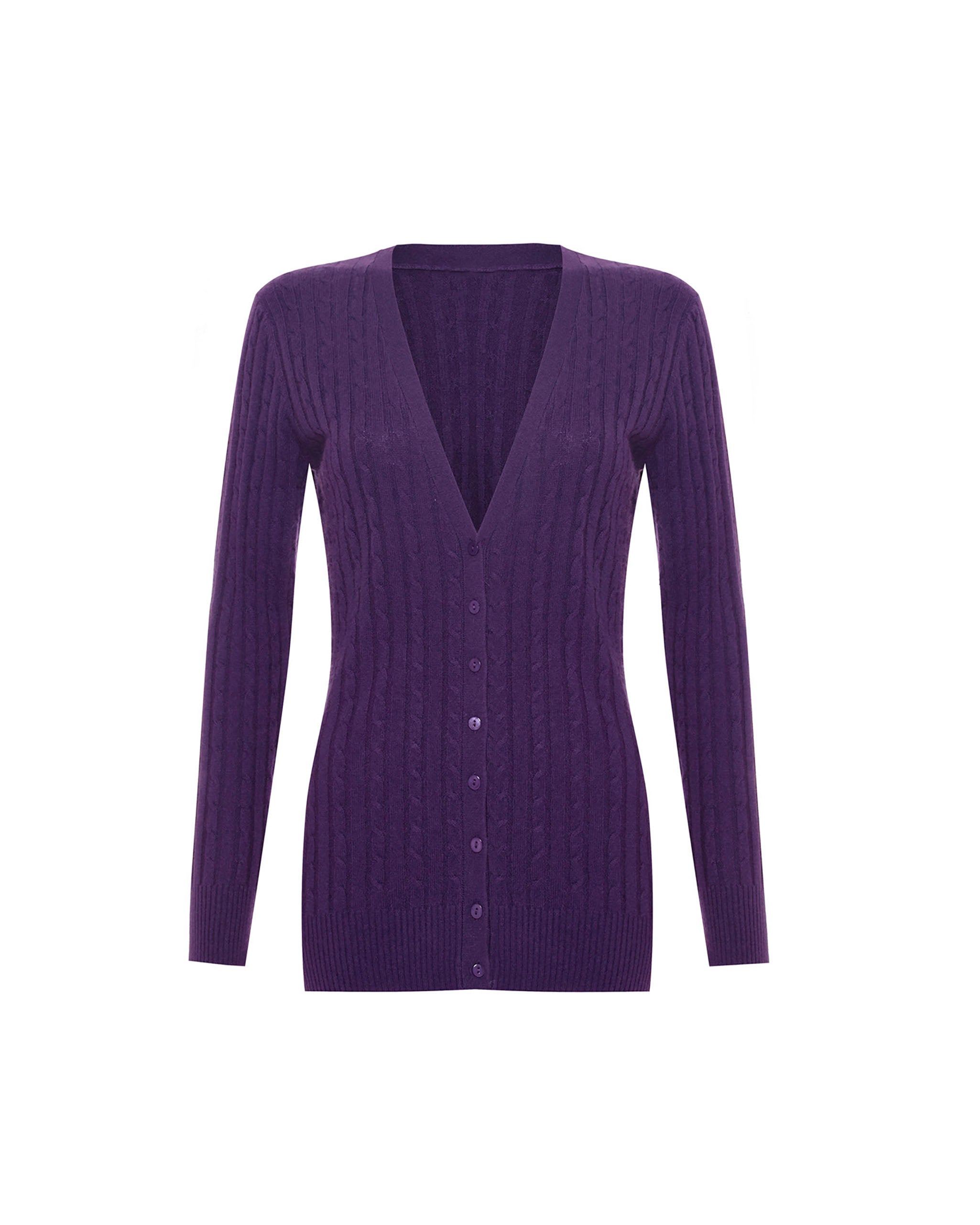 Women's Long Cashmere Cable Cardigan