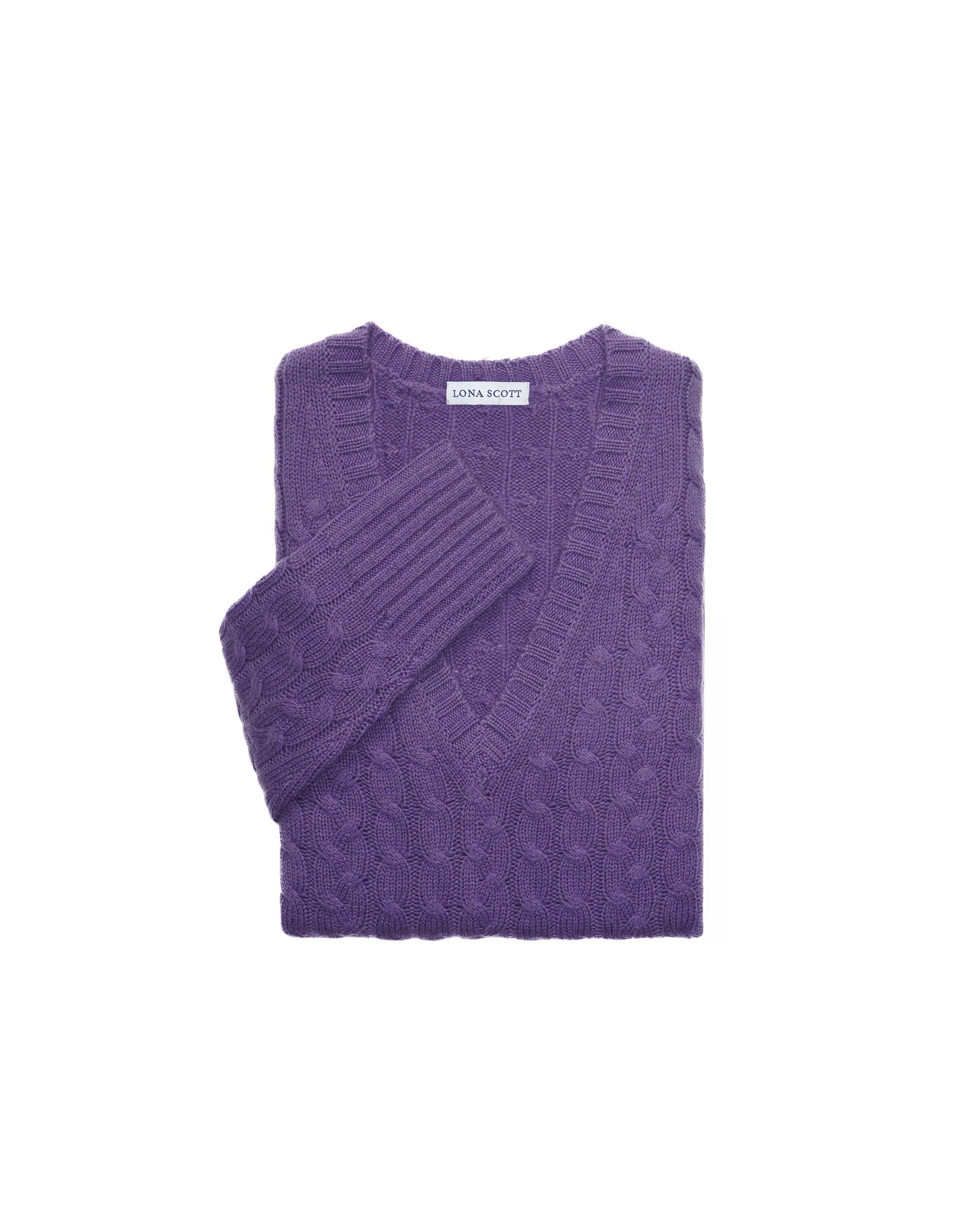 Women's Cashmere Cable V-Neck Jumper