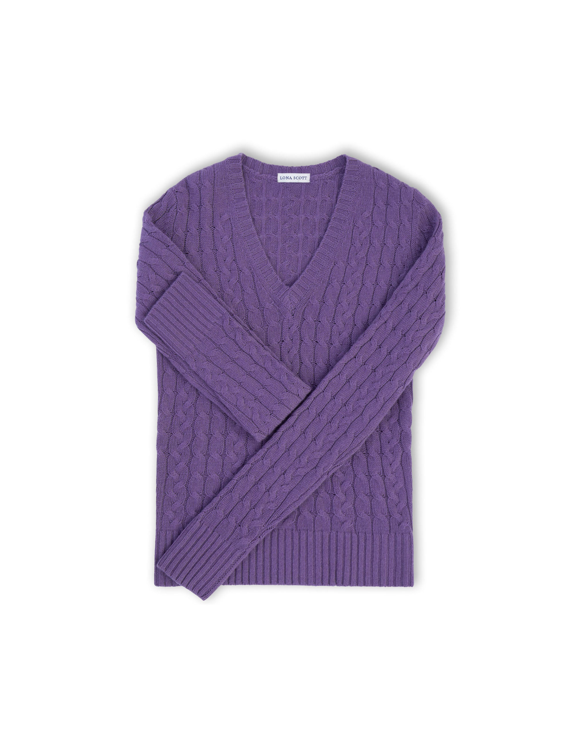 Women's Cashmere Cable V-Neck Jumper