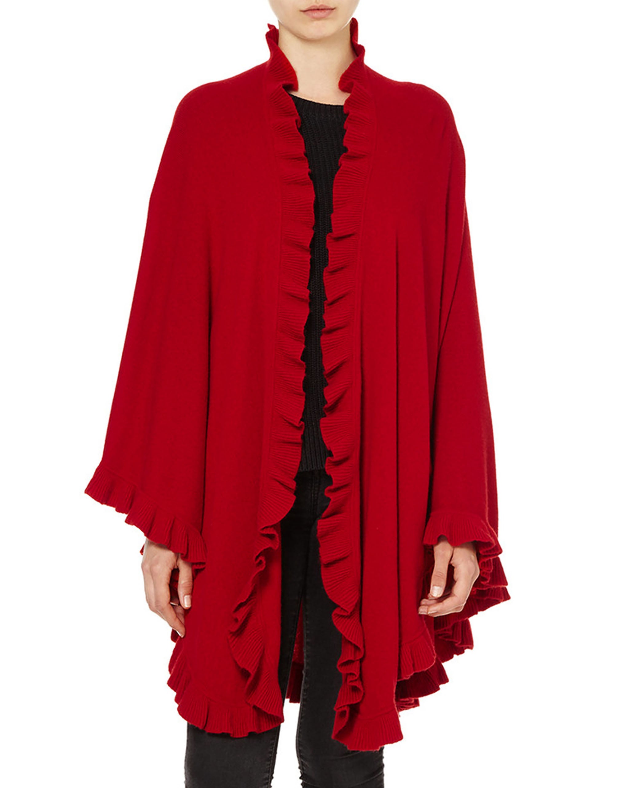 Pure Cashmere Frilly Cape