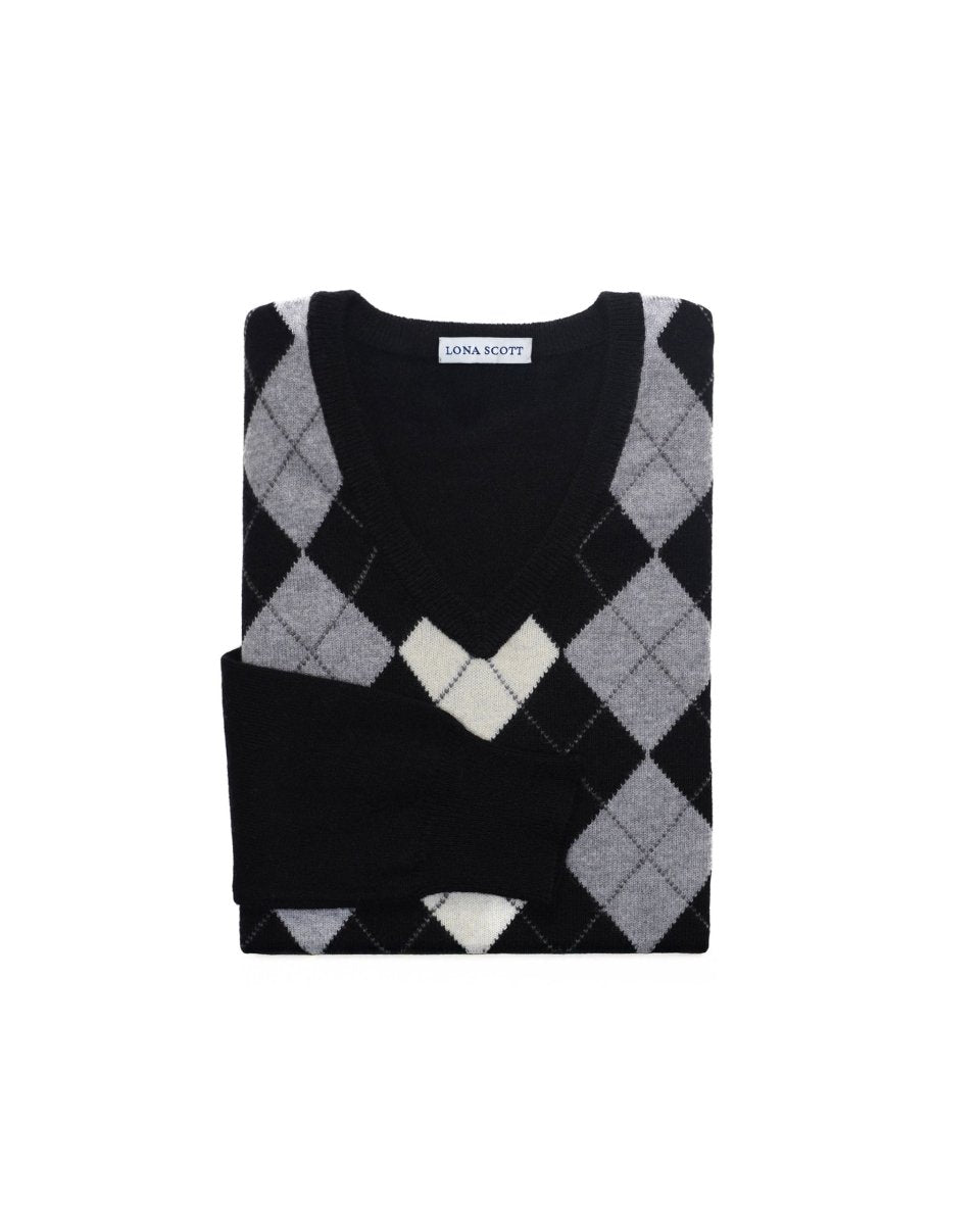Women's Cashmere Argyle Jumper - LonaScott