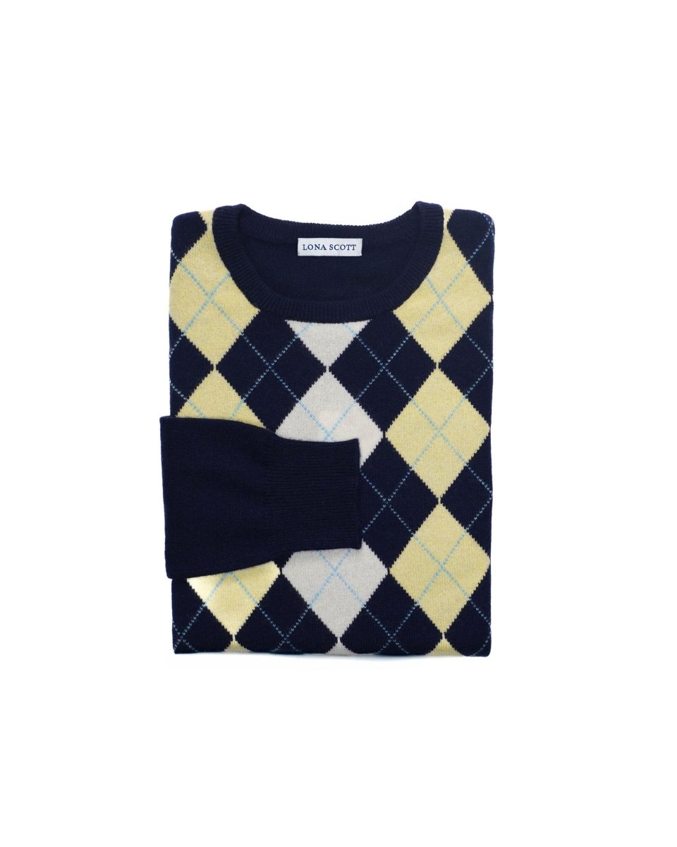 Women's Cashmere Argyle Jumper - LonaScott