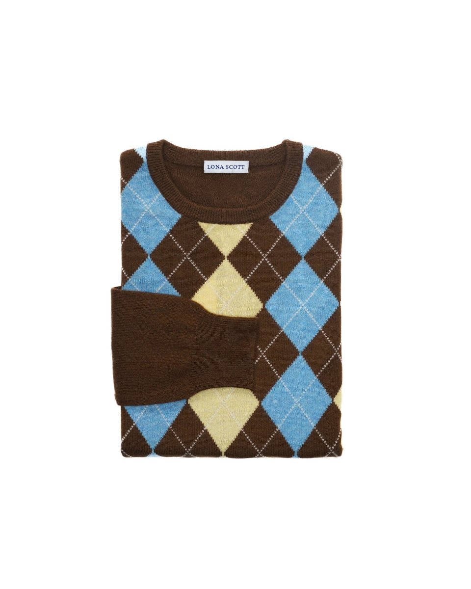 Women's Cashmere Argyle Jumper - LonaScott