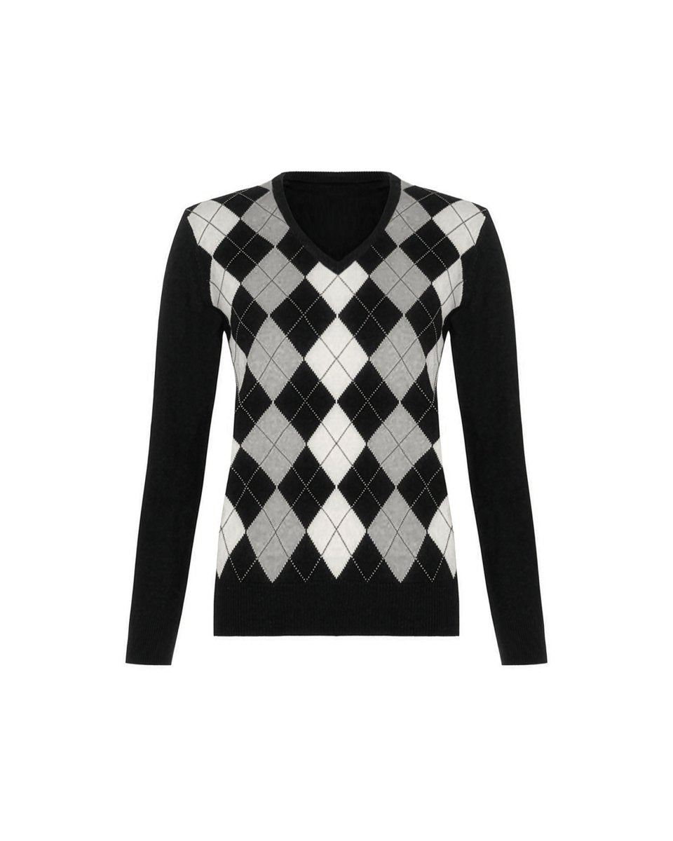 Women's Cashmere Argyle Jumper - LonaScott