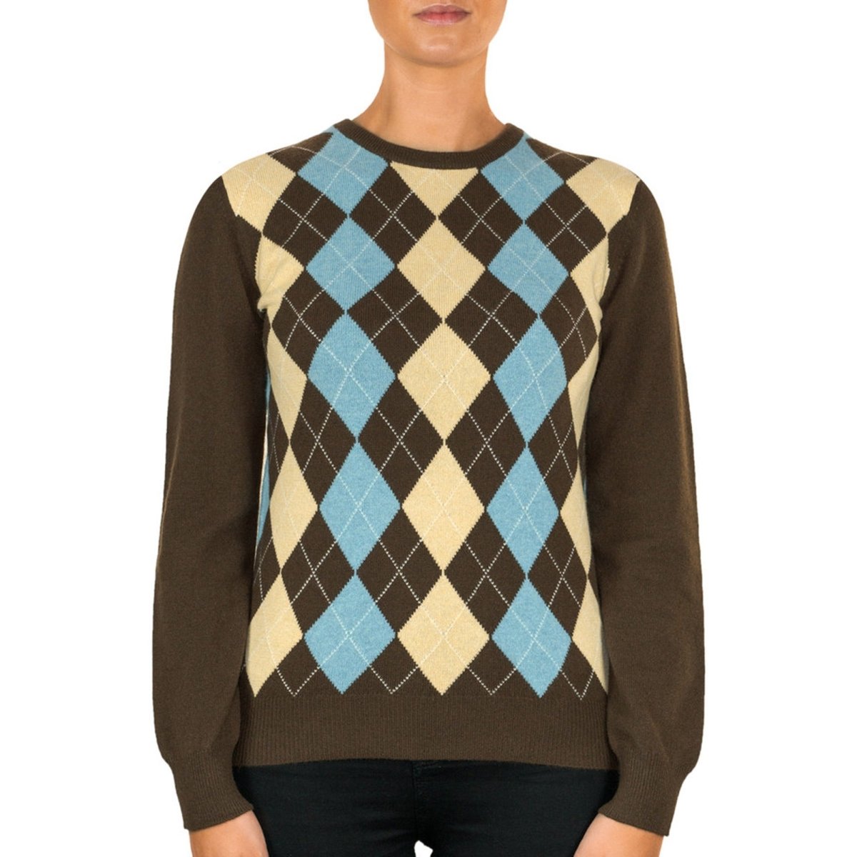 Women's Cashmere Argyle Jumper - LonaScott