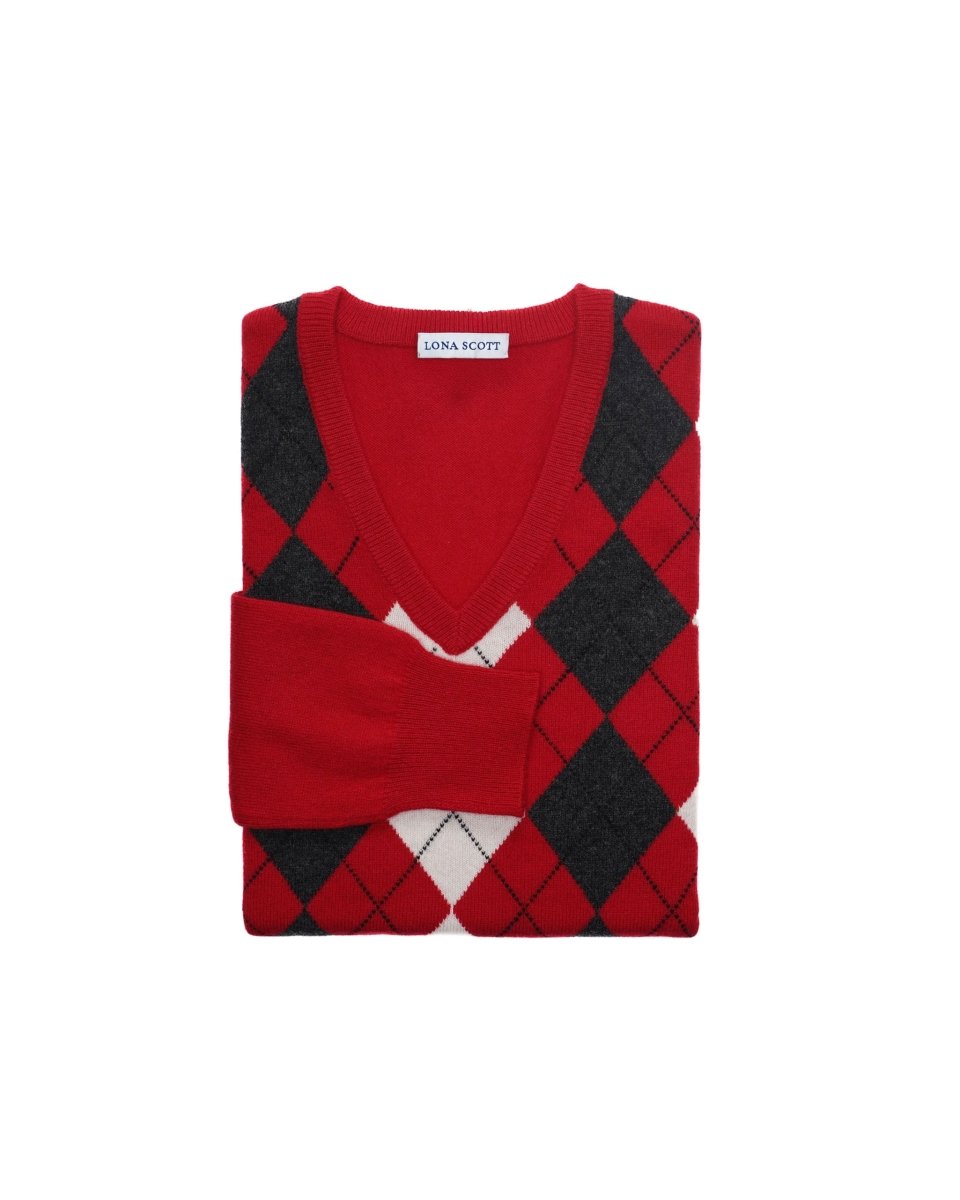 Women's Cashmere Argyle Jumper - LonaScott