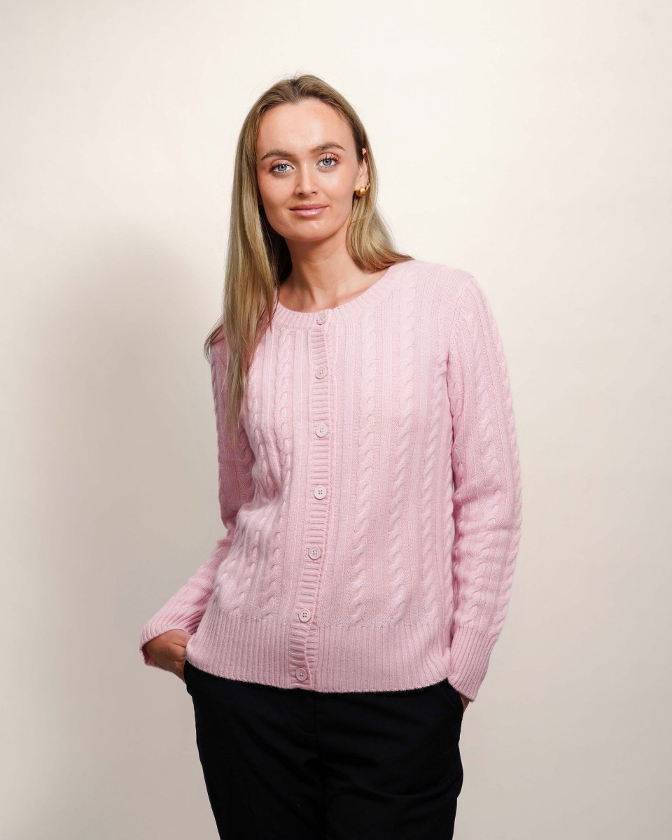 Women's Cashmere Cable Cardigan - LonaScott