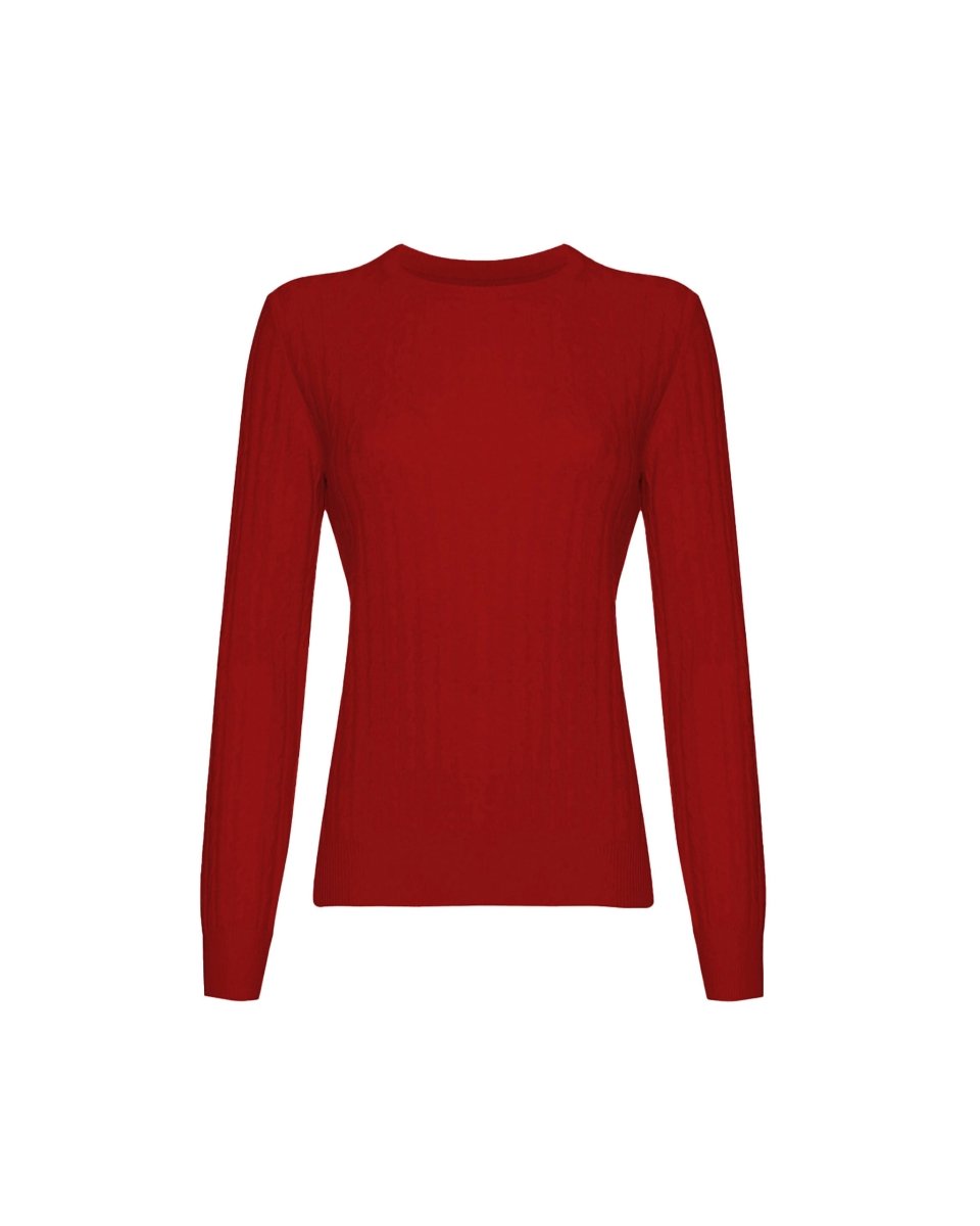 Women's Cashmere Cable Round - Neck Jumper - LonaScott