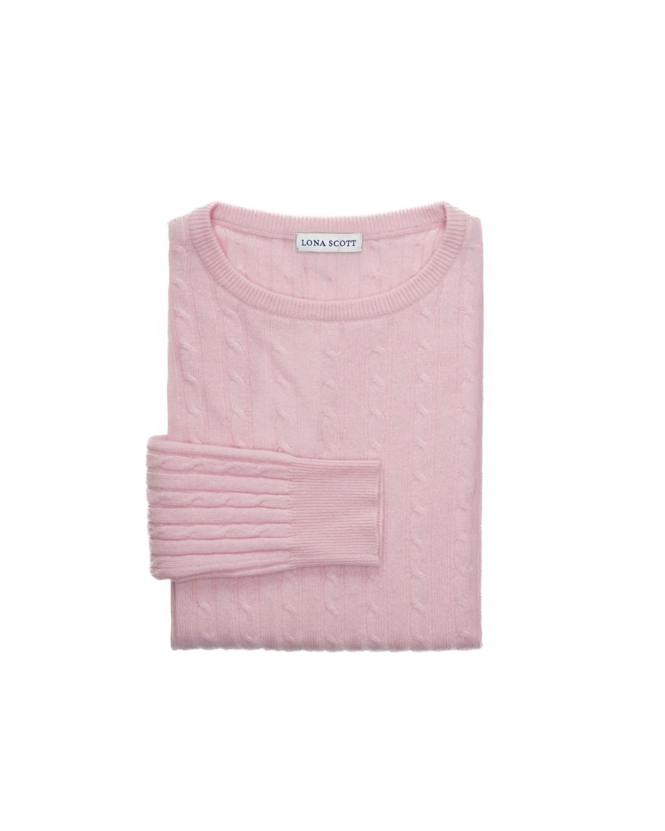 Women's Cashmere Cable Round - Neck Jumper - LonaScott