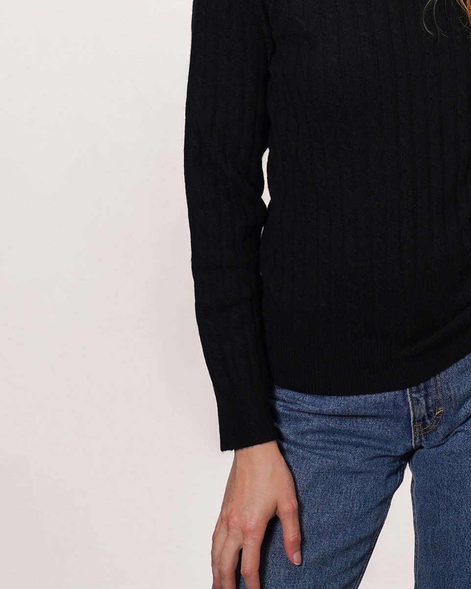 Women's Cashmere Cable Round - Neck Jumper - LonaScott