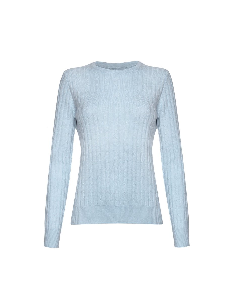 Women's Cashmere Cable Round - Neck Jumper - LonaScott