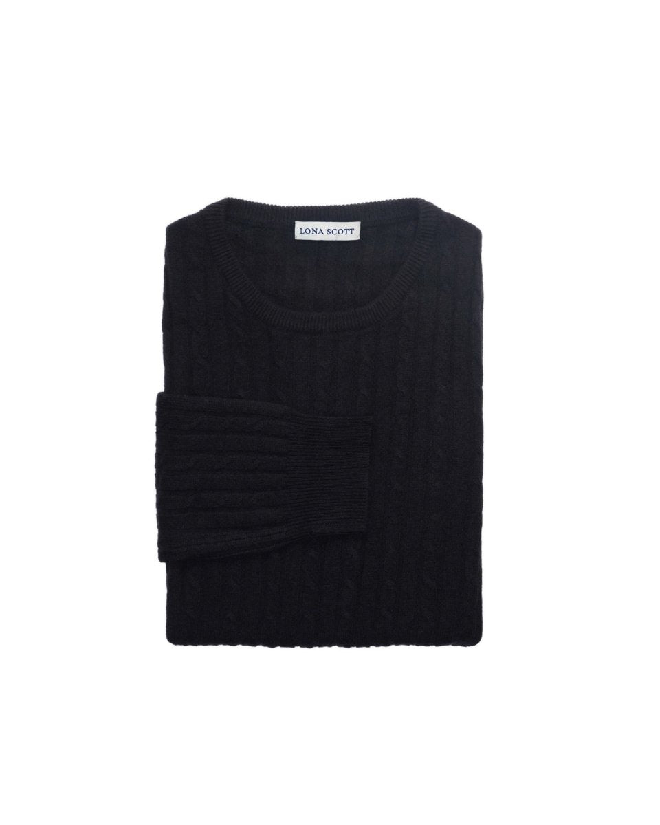 Women's Cashmere Cable Round - Neck Jumper - LonaScott