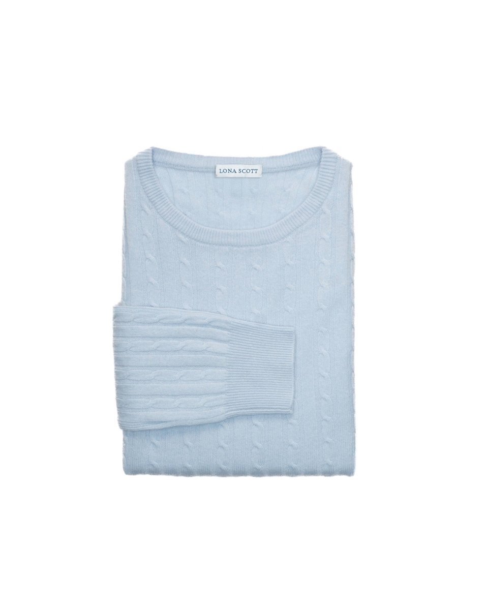 Women's Cashmere Cable Round - Neck Jumper - LonaScott