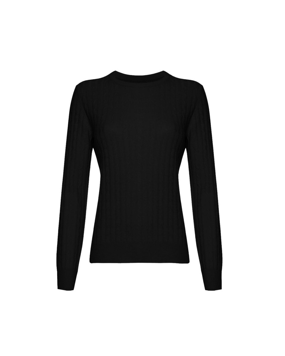 Women's Cashmere Cable Round - Neck Jumper - LonaScott