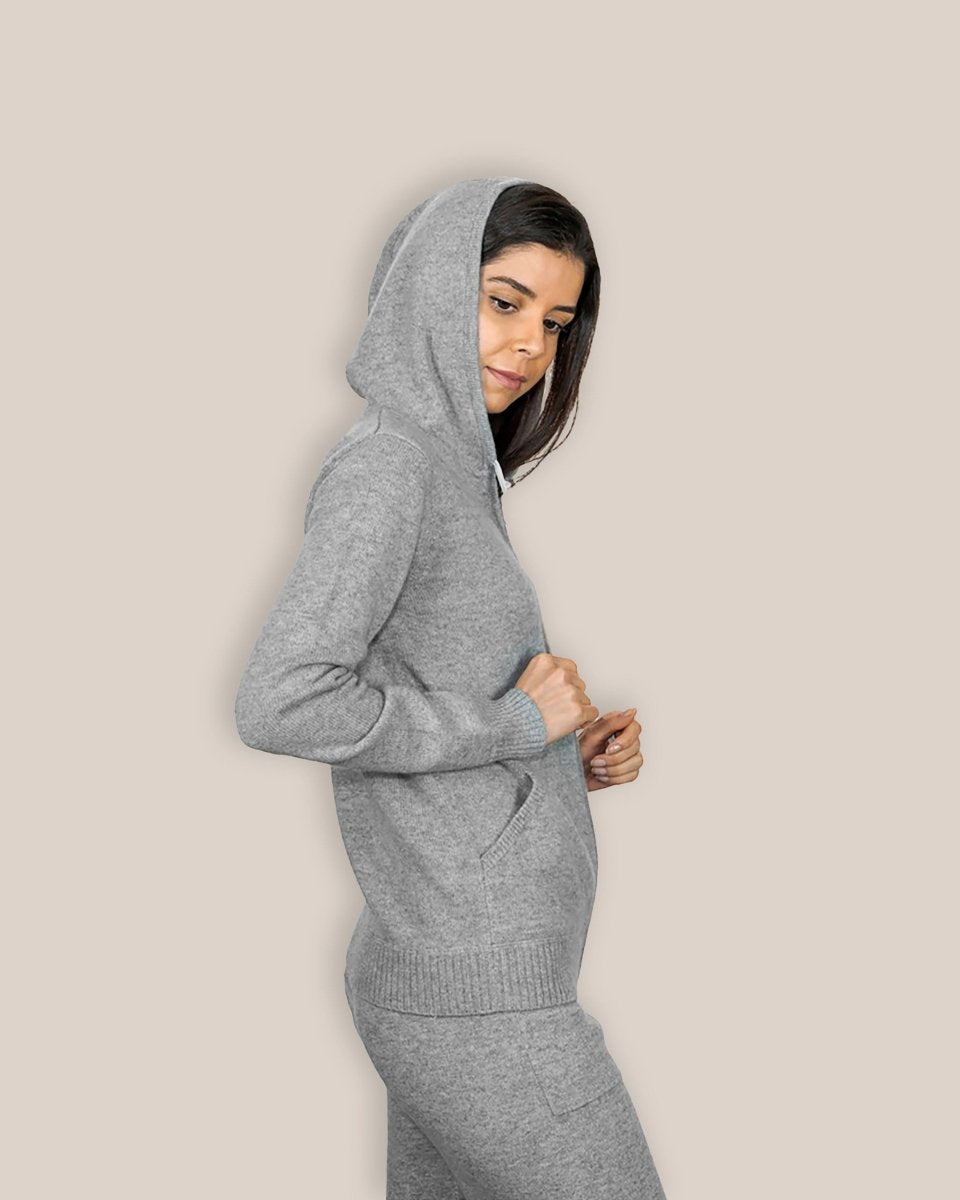 Women's Cashmere Hooded Cardigan - LonaScott