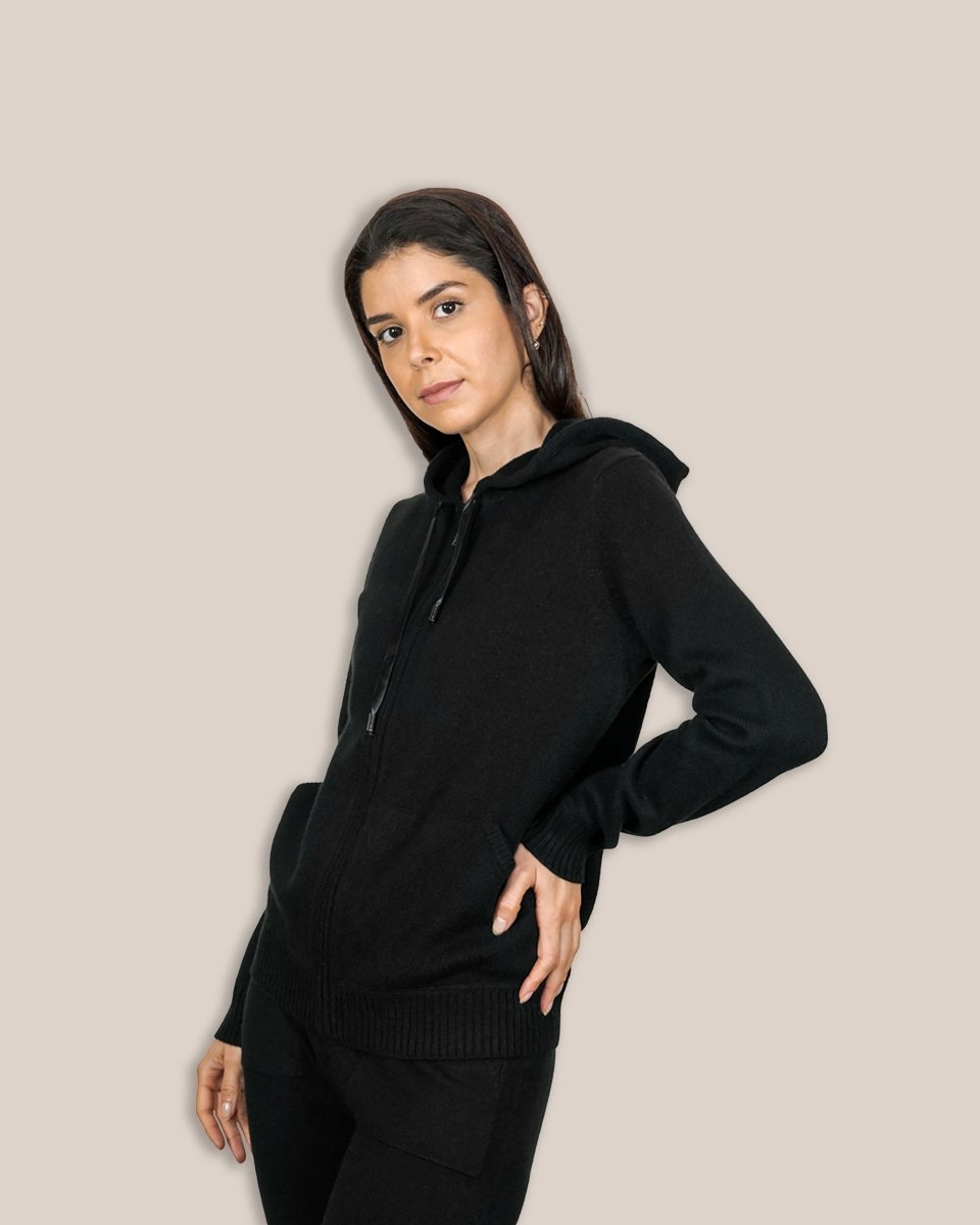 Women's Cashmere Hooded Cardigan - LonaScott