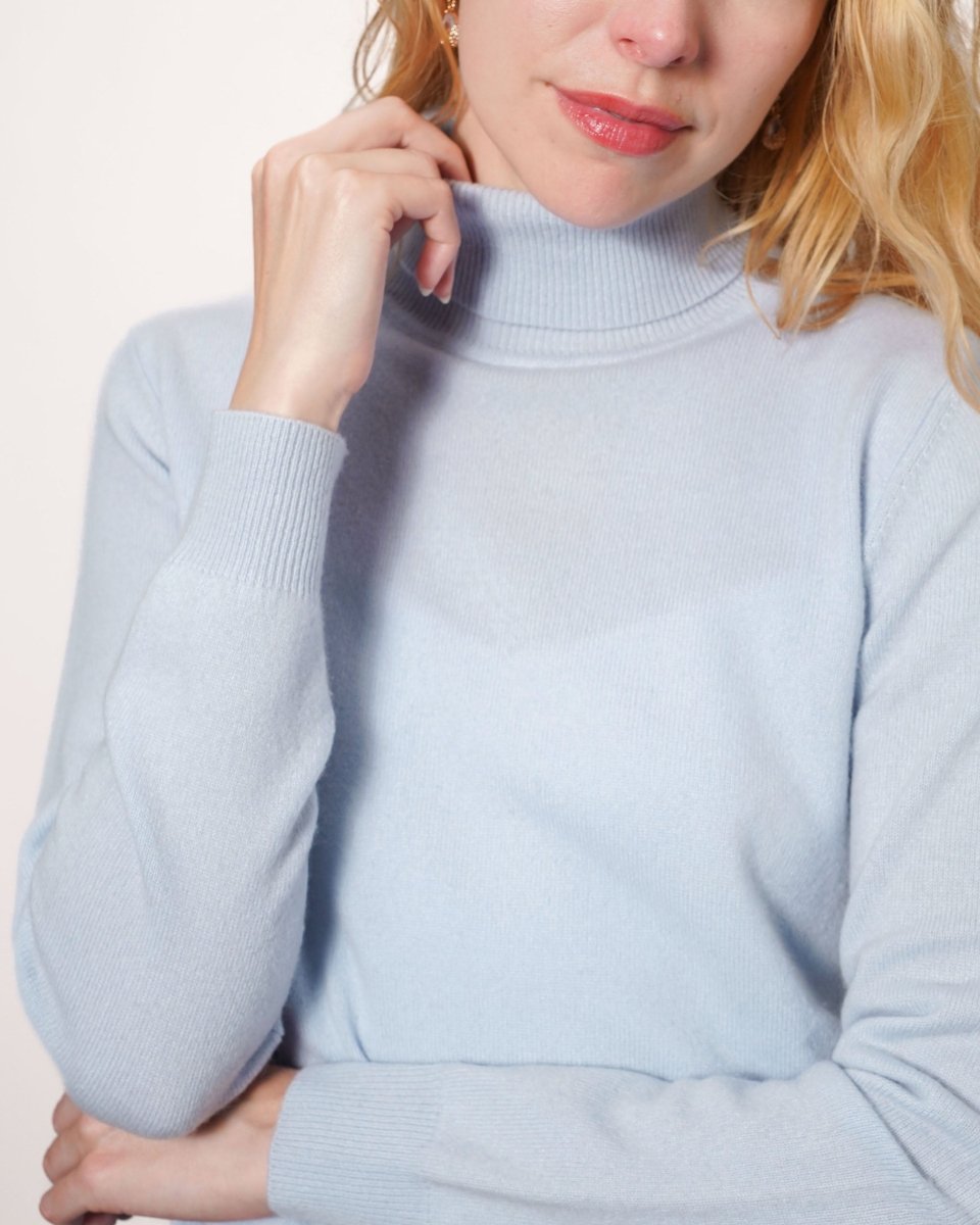 Women's Cashmere Polo Neck Jumper - LonaScott