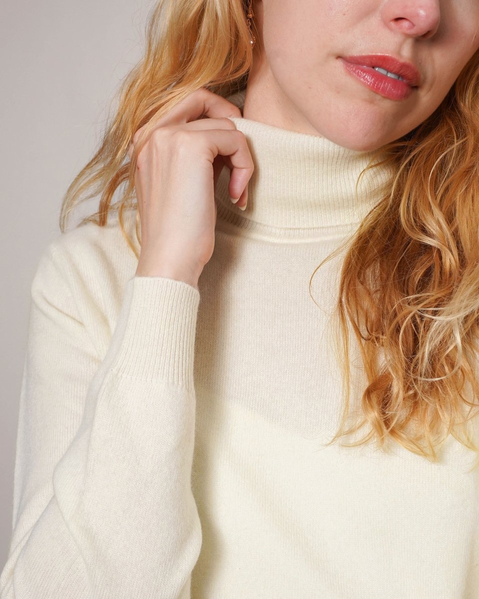 Women's Cashmere Polo Neck Jumper - LonaScott