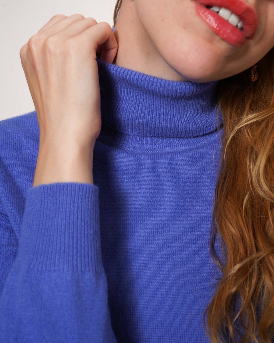 Women's Cashmere Polo Neck Jumper - LonaScott