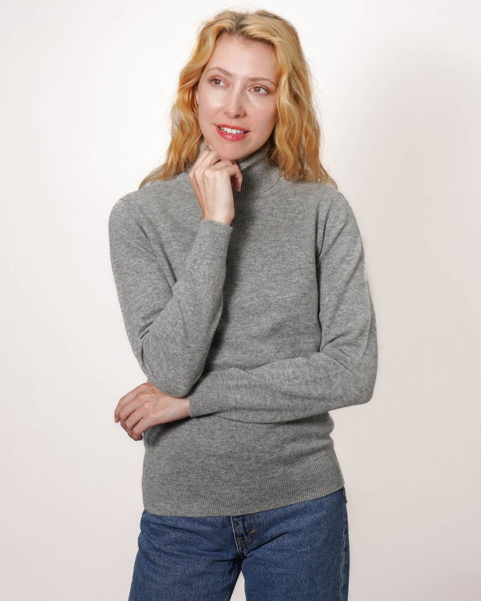 Women's Cashmere Polo Neck Jumper - LonaScott
