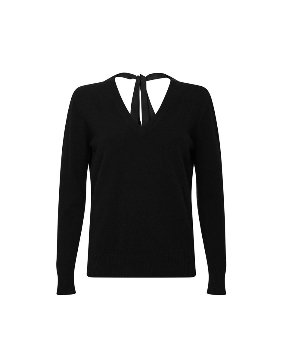 Cashmere Ribbon Neck Jumper