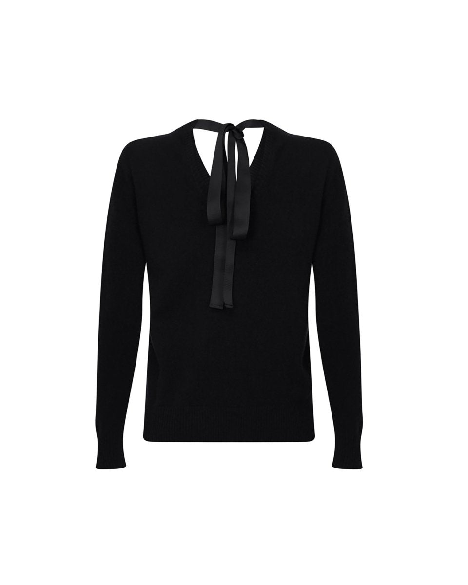 Women's Cashmere Ribbon - Neck Jumper - LonaScott