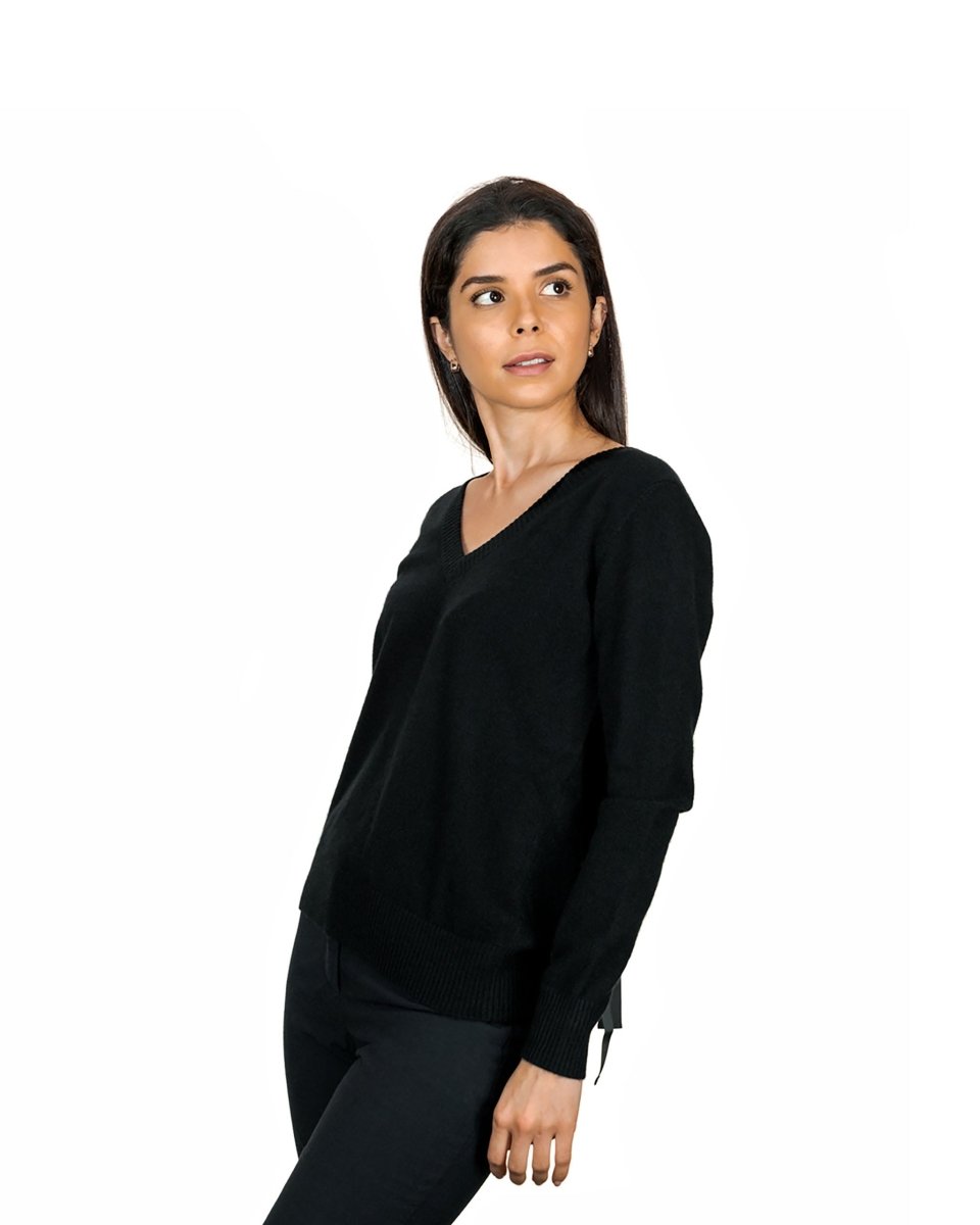 Women's Cashmere Ribbon - Neck Jumper - LonaScott