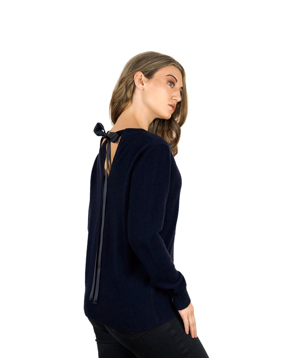Women's Cashmere Ribbon - Neck Jumper - LonaScott