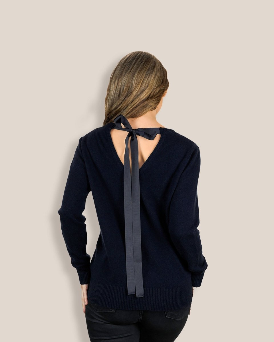 Women's Cashmere Ribbon - Neck Jumper - LonaScott