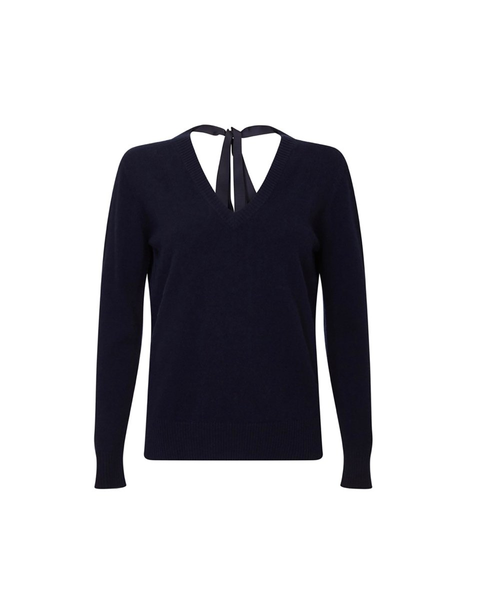 Women's Cashmere Ribbon - Neck Jumper - LonaScott