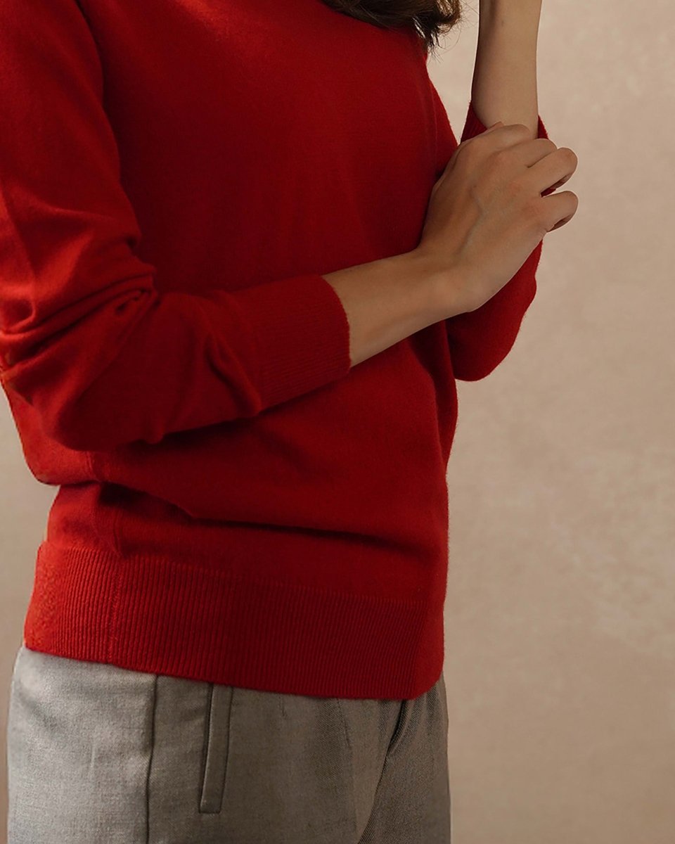 Women's Cashmere Round Neck Jumper - LonaScott