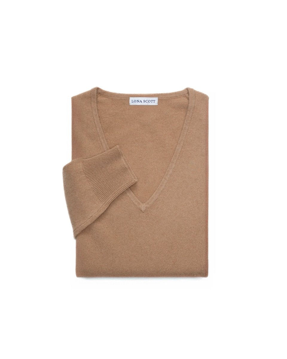 Women's Cashmere V - Neck Jumper - LonaScott