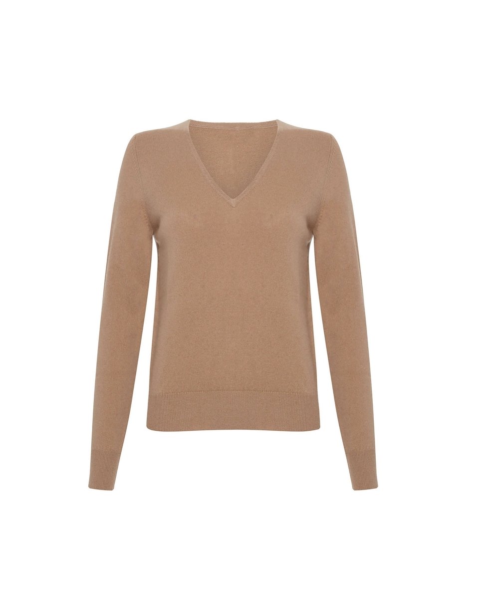 Women's Cashmere V - Neck Jumper - LonaScott