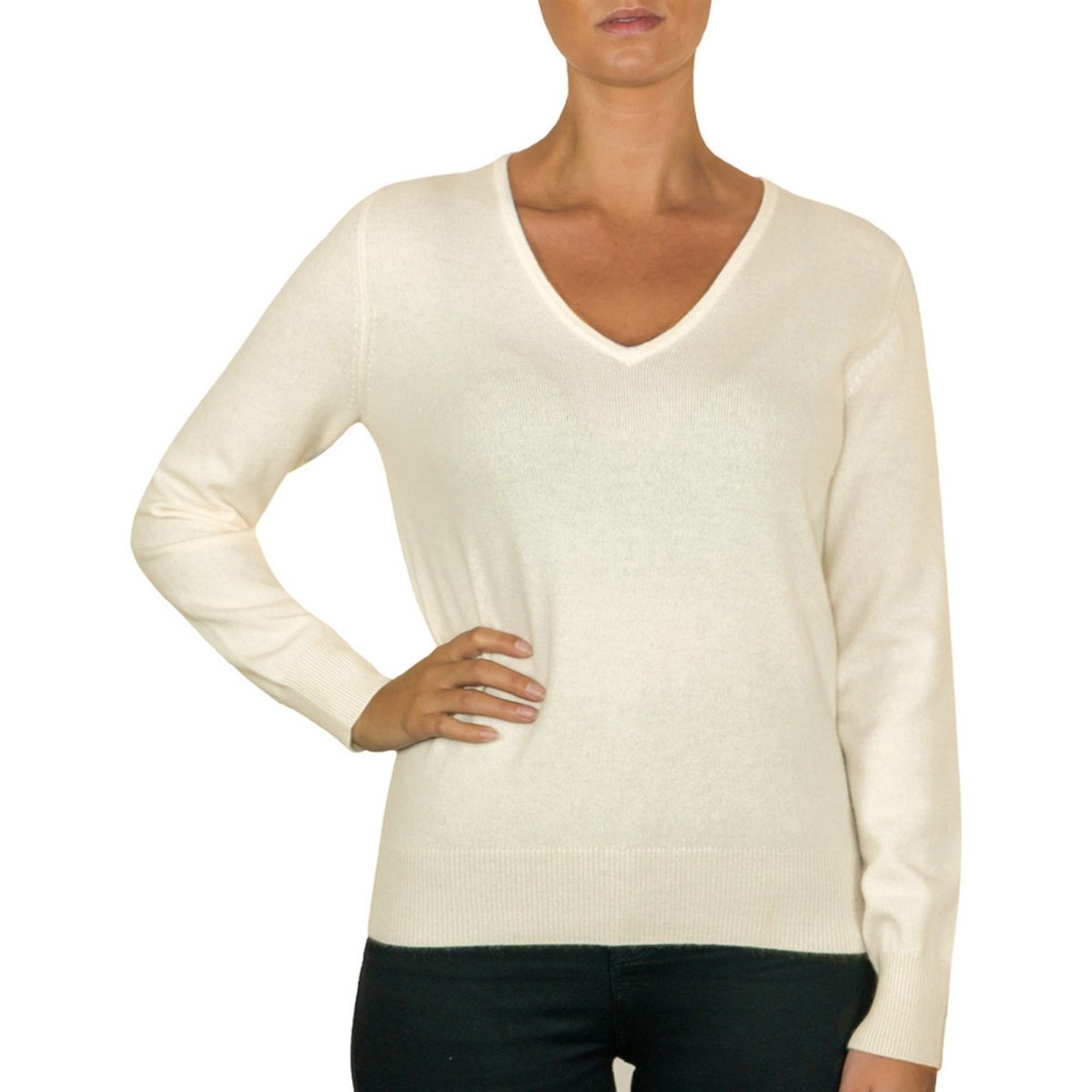 Women's Cashmere V - Neck Jumper - LonaScott