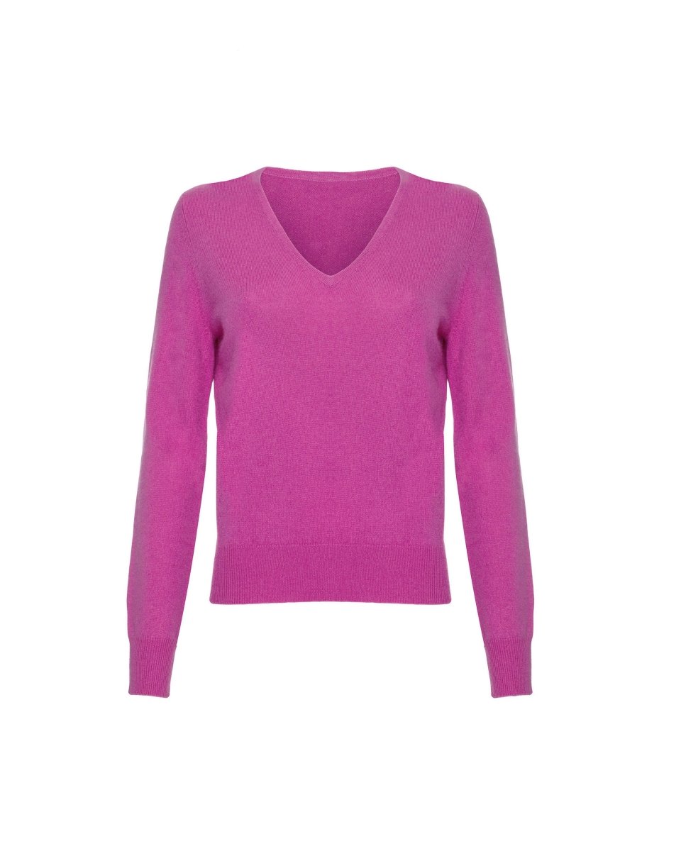 Women's Cashmere V - Neck Jumper - LonaScott