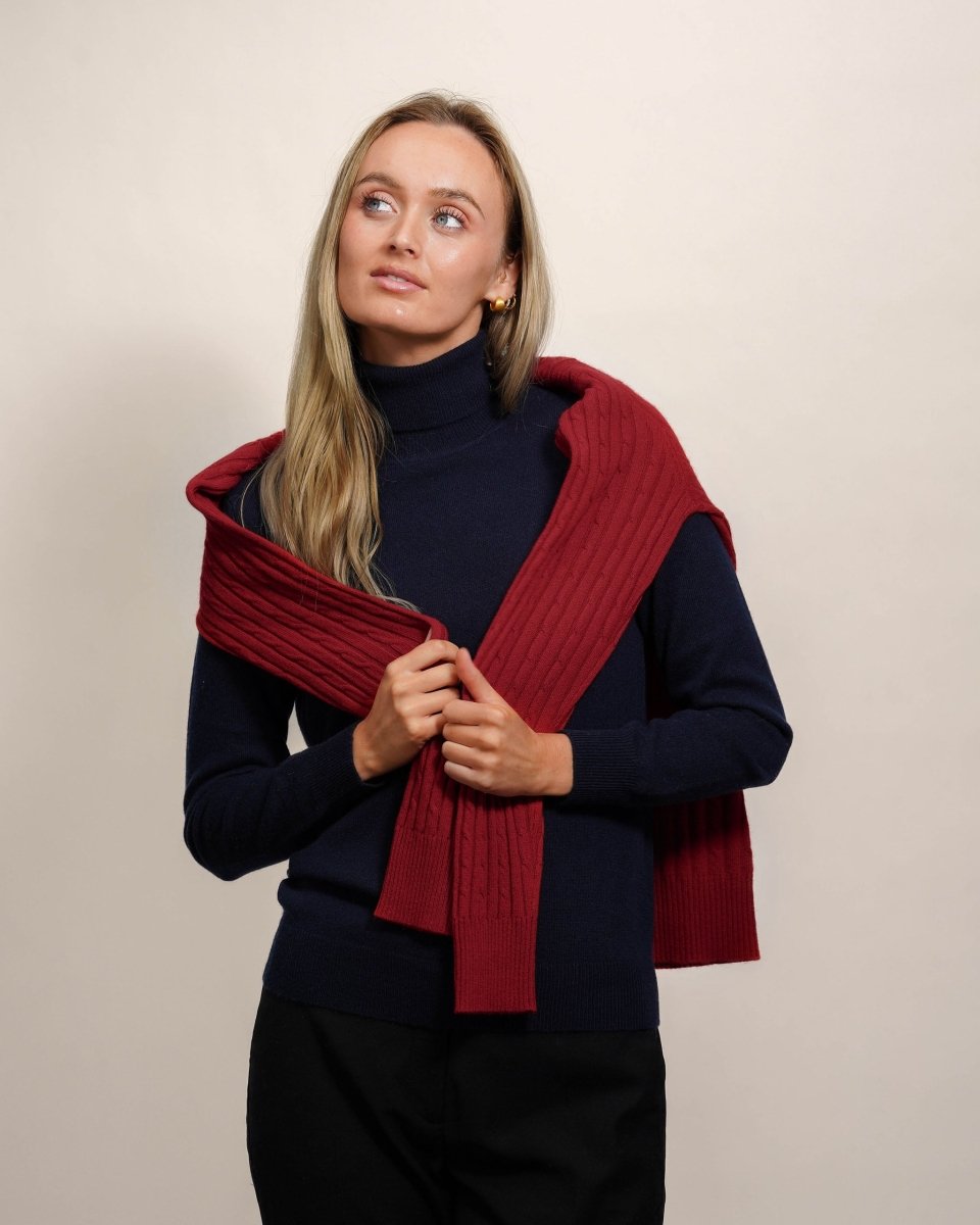 Women's Long Cashmere Cable Cardigan - LonaScott