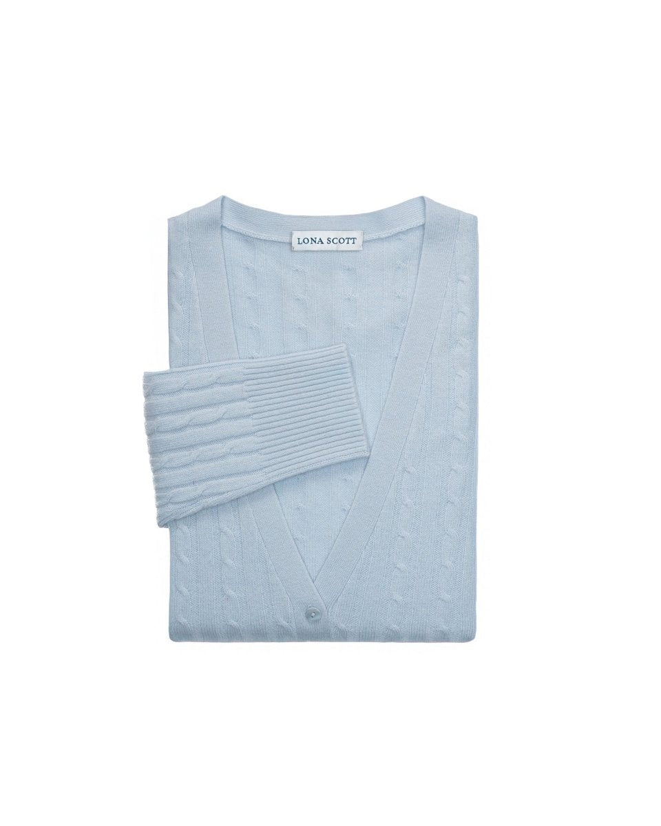 Women's Long Cashmere Cable Cardigan - LonaScott