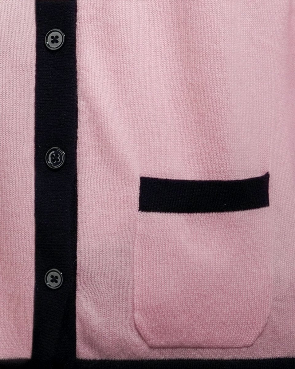 Women's Two - Tone Trim Cashmere Cardigan - LonaScott